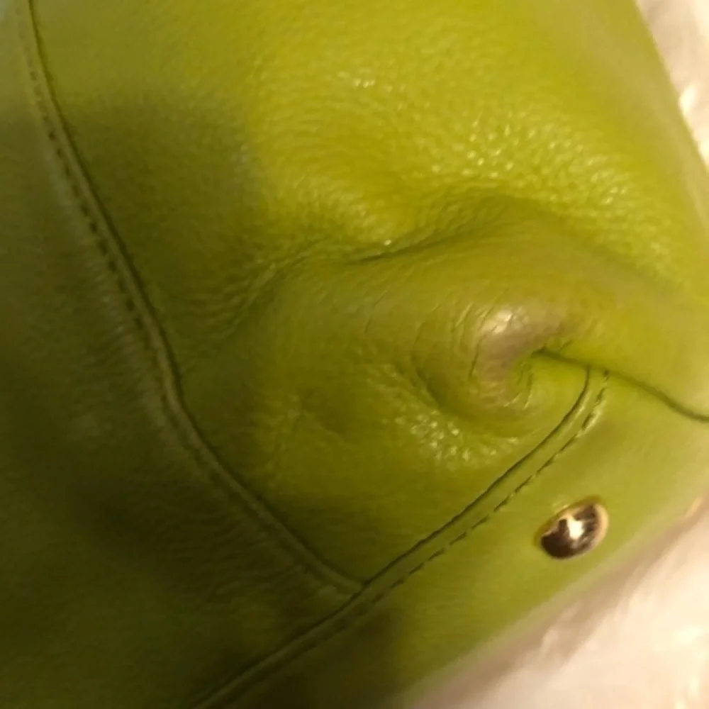 Michael kors lime green leather east west tote bag